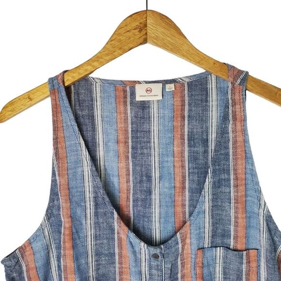 AG Cynthia Striped Tie Front Top Size Large - Picture 3 of 9